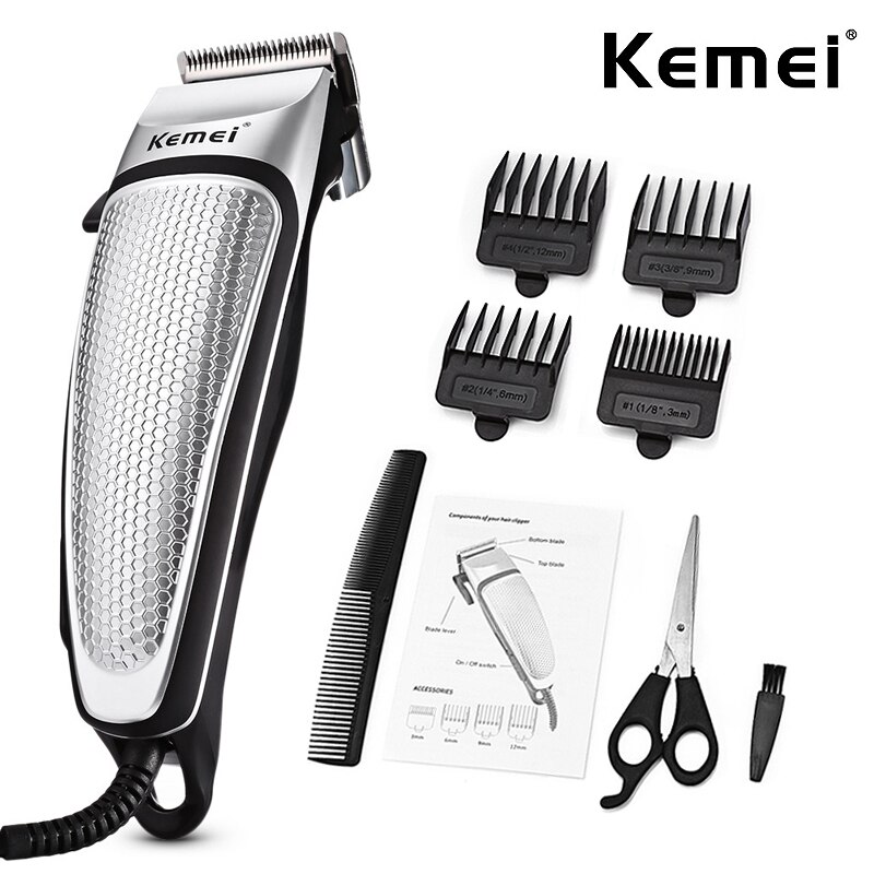 Kemei Professionele Kapper Tondeuse Krachtige Elektrische Snoer Tondeuse Mannen Huishoudelijke Lage Noise Haircut Salon Tool D40