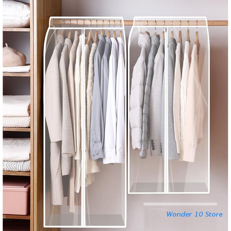 Hanging Garment Bag Clear Window Wardrobe Closet Clothes Storage Pouch Case Organizer Coat Suit Dust Cover