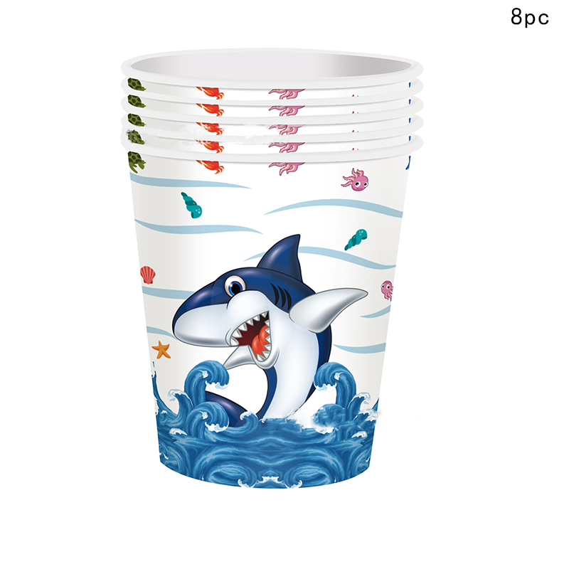 Blue Shark Ocean Theme Birthday Disposable Tableware Under The Sea Plates Napkins Happy Birthday Party Decor Kids Baby Shower: Mint Green