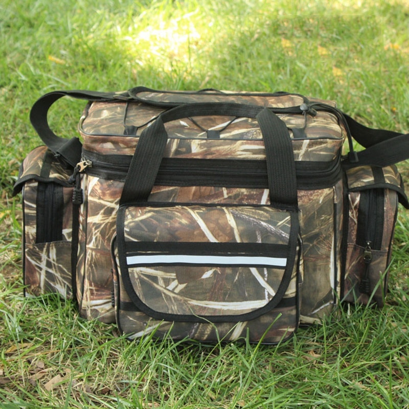 Abgz-multifunktionel udendørs rygsæk vandtæt fiskegrej taske agnboks skulderrem lomme fiskegrej tilbehør