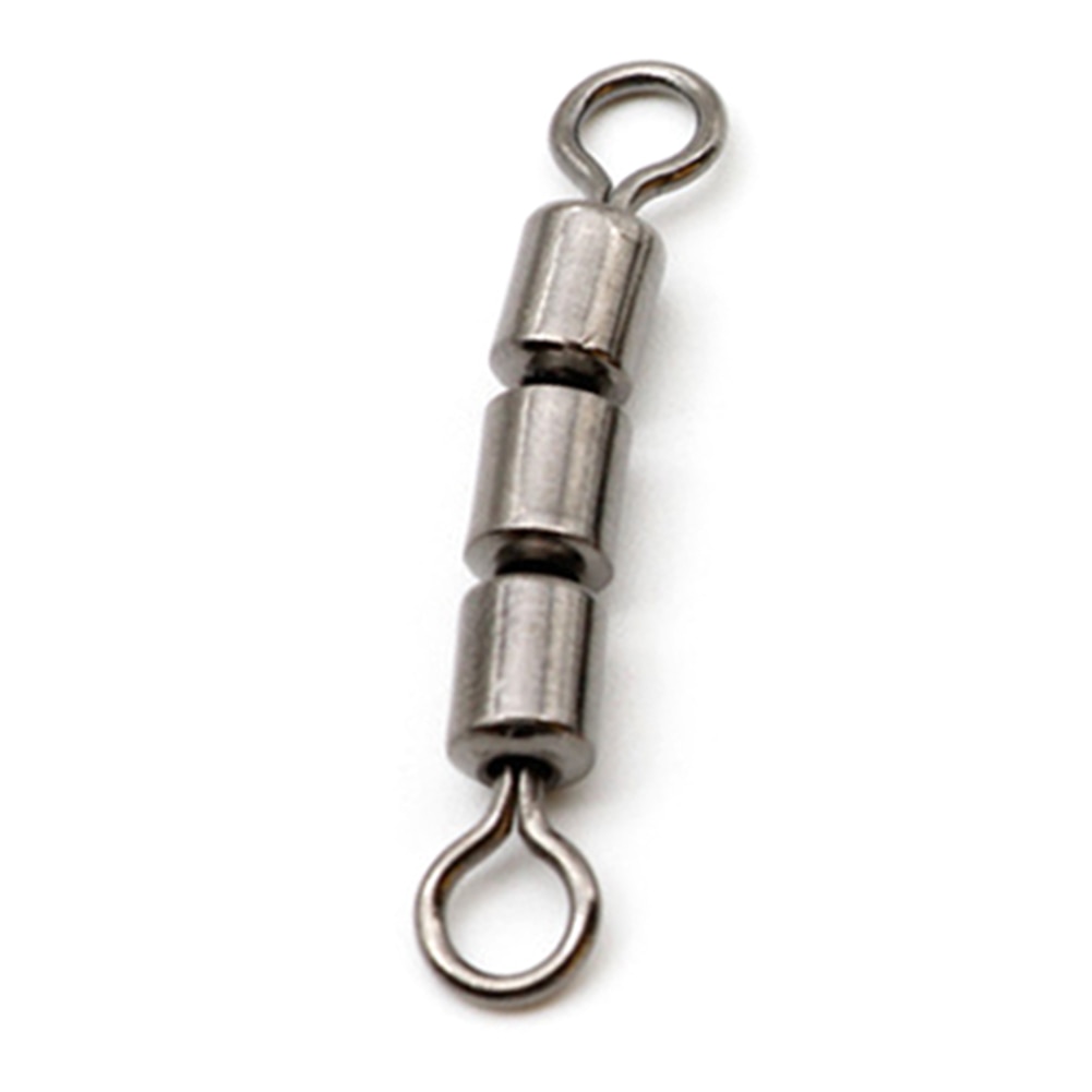 10pcs Rolling Spinning Lightweight Stainless Steel Portable Flexible Fishing Swivels Quick Connect Triple High Tensile Bearing