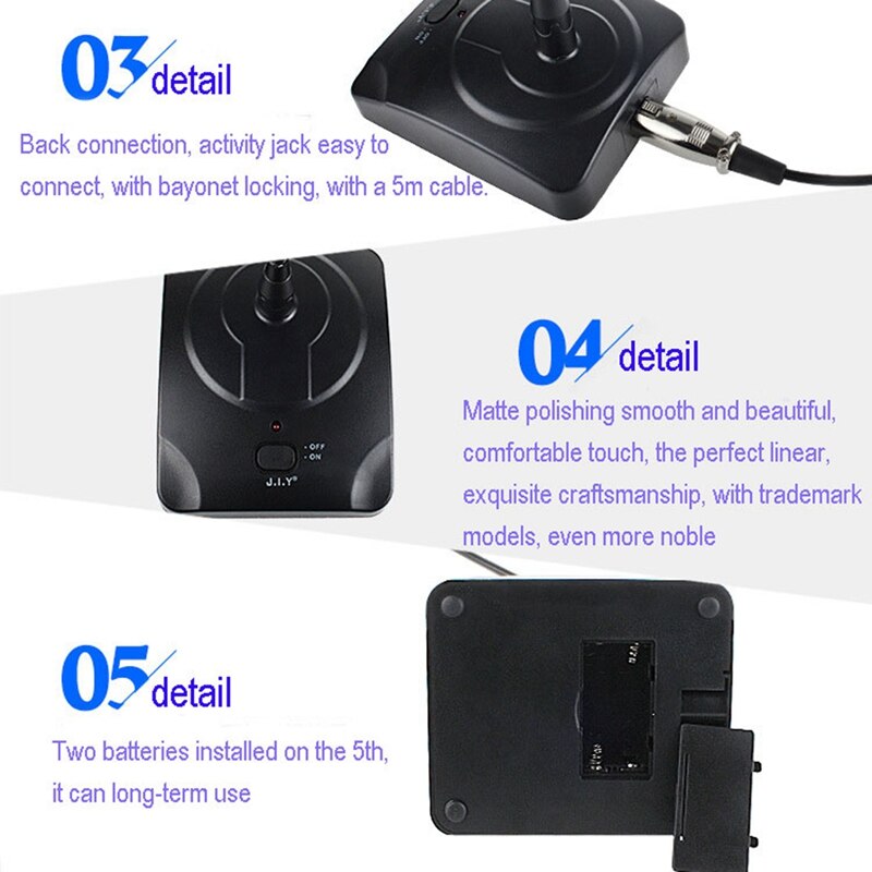 Condenser Wired Microphone 360° Adjust Freely Studio Speech Microphone for School Speech Meeting PC Laptop