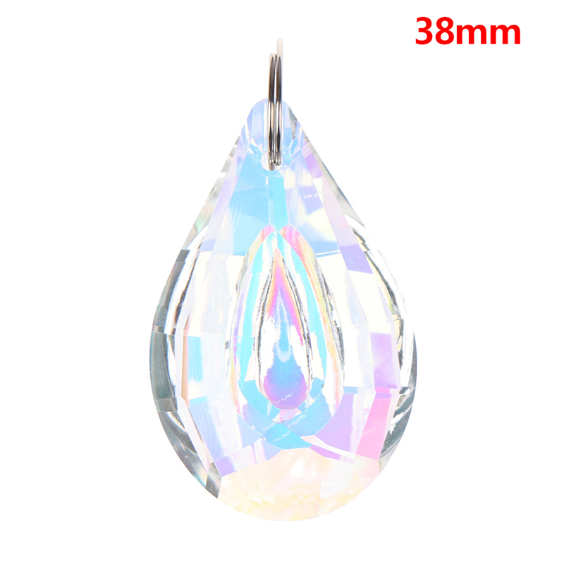 38/63/76mm Kleurrijke Suncatcher Art Glas Druppels Kroonluchter Hanglamp Lamp Deel Opknoping Prisma Crystal DIY hanger Onderdelen: 1