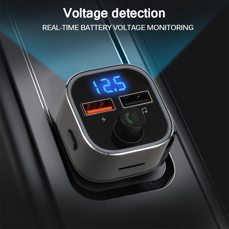 Onever voiture lecteur Mp3 adaptateur Bluetooth 5.0 FM émetteur lumière colorée double USB chargeur de voiture détection de tension