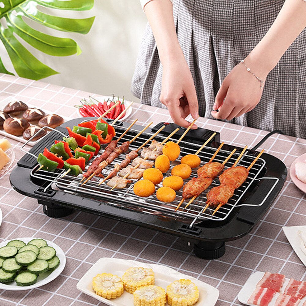 Smokeless Electric Grill Portable Tabletop Grill Kitchen BBQ Grills Tabletop Grill BBQ Smokeless Charcoal Grill for Camping