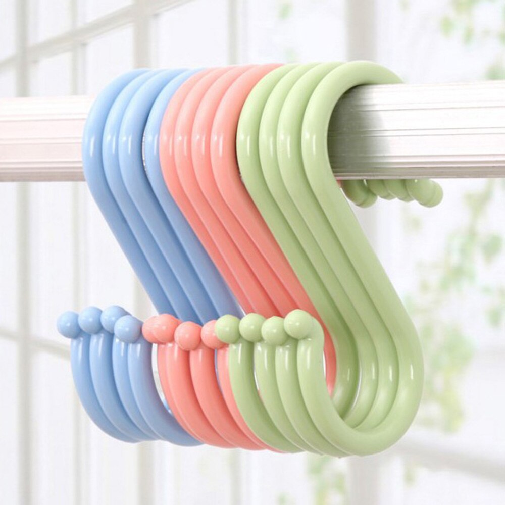 S Hook Key Hanger Clothing Store Organizer Closet Hanging Long Display Hooks no-hurt Kitchen Hooks Bathroom Organizer