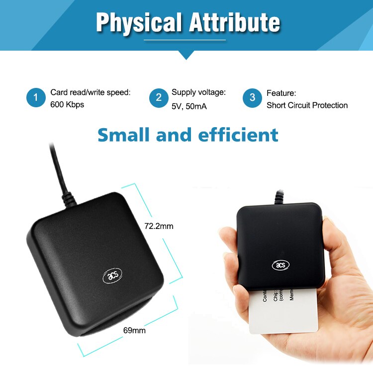 Product for USB EMV Smart Card Reader for ISO 7816 EMV Chip Card Reader ACS Brand ACR39U-U1