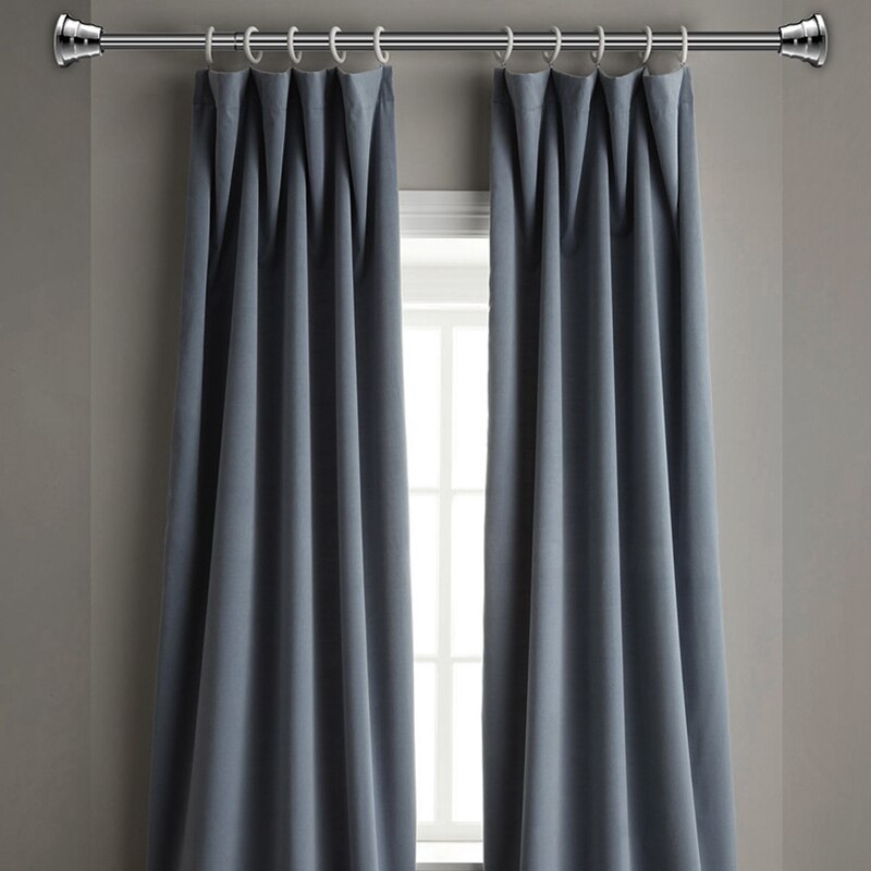 Clothes rail Punch Free Telescopic Rod Bathroom Shower Curtain Rod Drying Rack Up and Down Brace Wardrobe 70-130cm