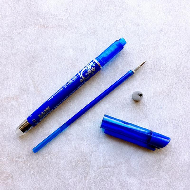 12Pcs Blue Ink Erasable Pen Student Stationery Writing Pen Multifunction Gel Pen 0.5mm Tip Writing Fluently Strong