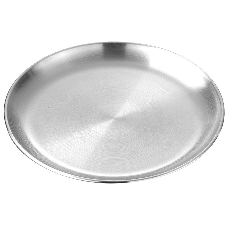 Golden Dinner Plates Gold Dining Plate Serving Dishes Round Plate Cake Tray Western Steak Round Tray Kitchen Plates: Plates Silver / 20cm