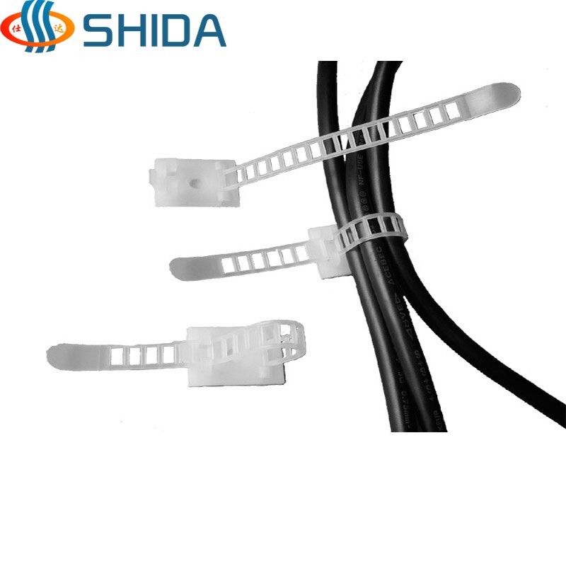 100pcs CL-3 white adjustable cable clamp Adjustable Wire Clips Clamp Line Cable clips with self adhesive tape Adhesive Tie Mount