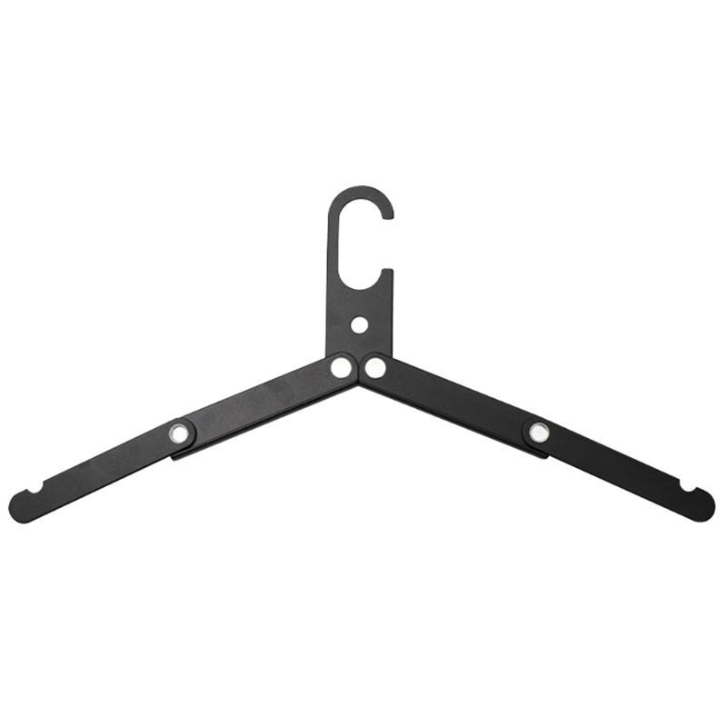 Cintre Pliant Multifonctionnel en Alliage d'Aluminium, Portatif, pour Vêtements d'Extérieur et de Voyage: Black