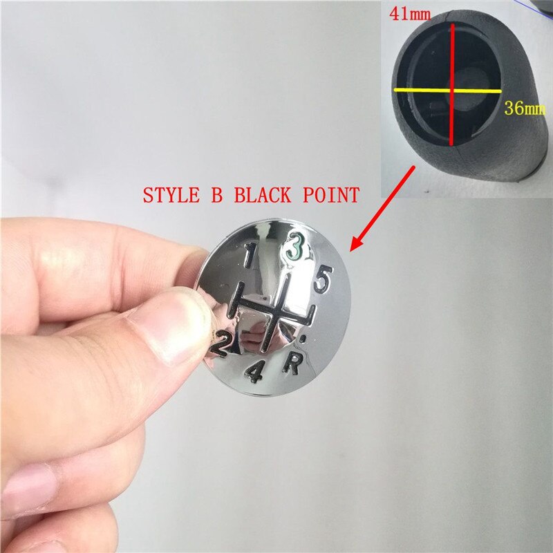 5 perilla de cambio de velocidad para Renault Clio Megane Scenic Twingo, tapa de cabeza de bola de cromo: STYLE B BLACK POINT