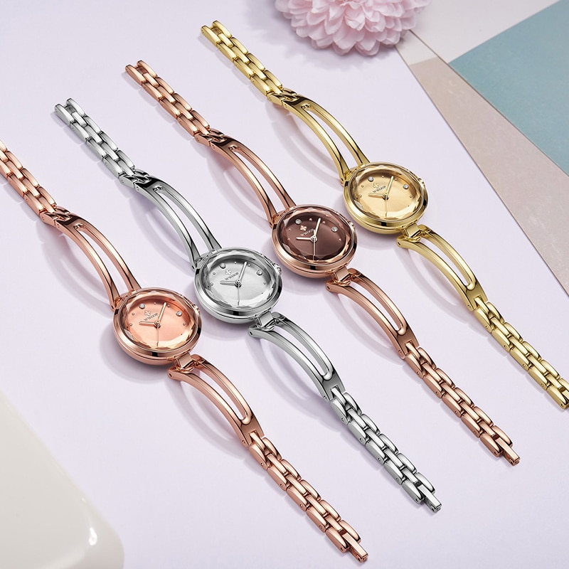 Woor damklocka märke lyx diamant handled dam klockor silver armband klocka kvinnlig klocka relogio feminino