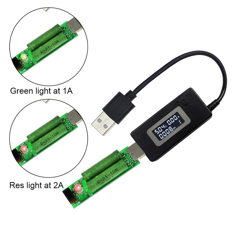 Spannung Strom Meter LCD USB Strom Spannung Arzt Ladegerät Kapazität Strom Spannung Monitor 1Stck