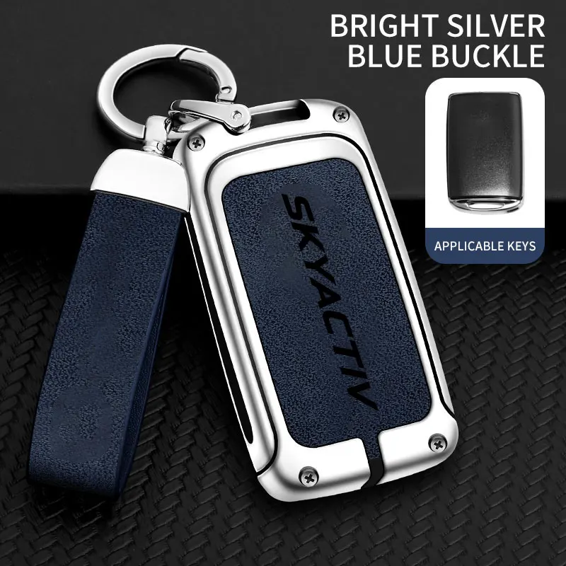 Porte-clé de voiture en alliage de Zinc Skyactiv pour Mazda 3 2 6 CX3 CX5 CX30 CX8 CX9 MX5 SKYACTIV, couvercle de protection pour clé de voiture: YELLOW