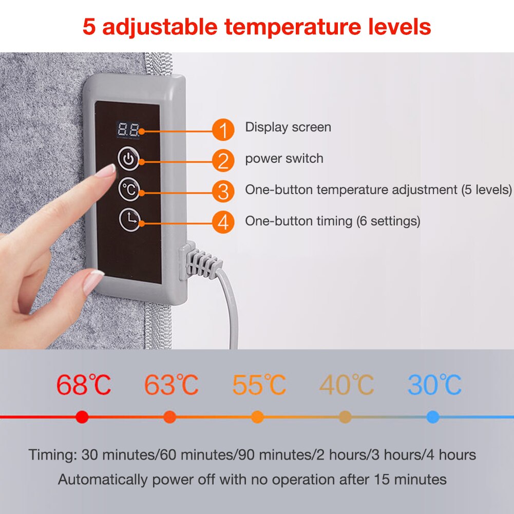 210W 5 Modes Winter Folding Heater Portable Far Infrared Foot Warmer For Home Office Electric Leg Heater Olding Warmer Cushion