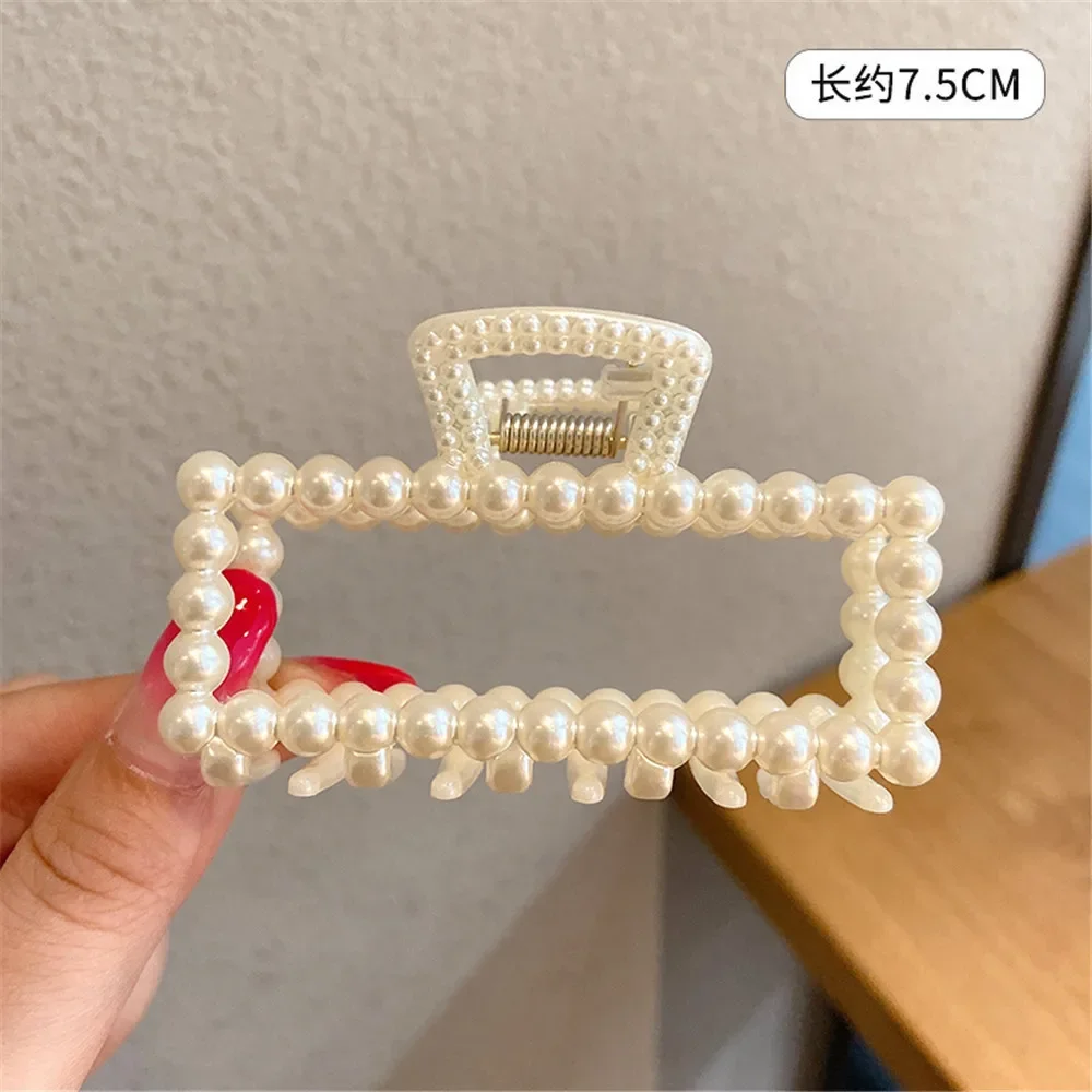 Horquilla con cuentas de perlas para mujer, pasadores geométricos bonitos para el pelo, pinzas para el pelo de cola de caballo, accesorios para el cabello, 2 uds.