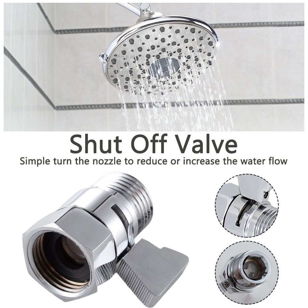 Pressure Regulator Easy Install Shut Off Valve Adjustable Bathroom For Handheld Shower Head Switch Universal Water Flow Control