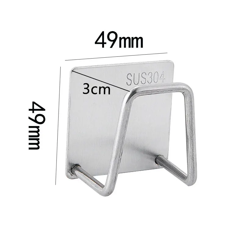 Keuken Spons Rekken Zelfklevende Gootsteen Sponzen Afvoer Droogrek Houders Roestvrij Stalen Muur Haken Thuis Opslag Haak Organisator: Light Grey