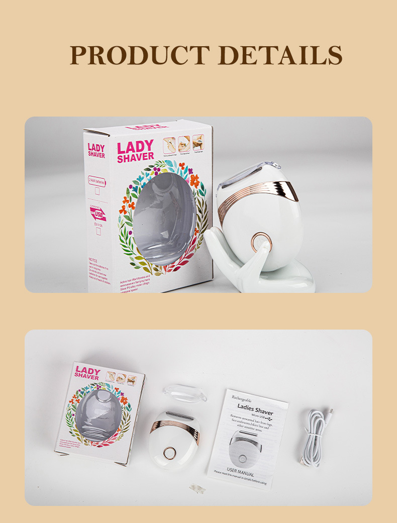 Depiladora portátil para mujer, recortadora de pelo, afeitadora, Bikini, axilas, brazo, pierna, cara, partes privadas, afeitadora para mujer