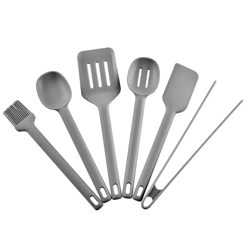 6-piece Set Kitchen Utensils Set Silicone Kitchenware Kitchen Cooking Tools Sets: grey