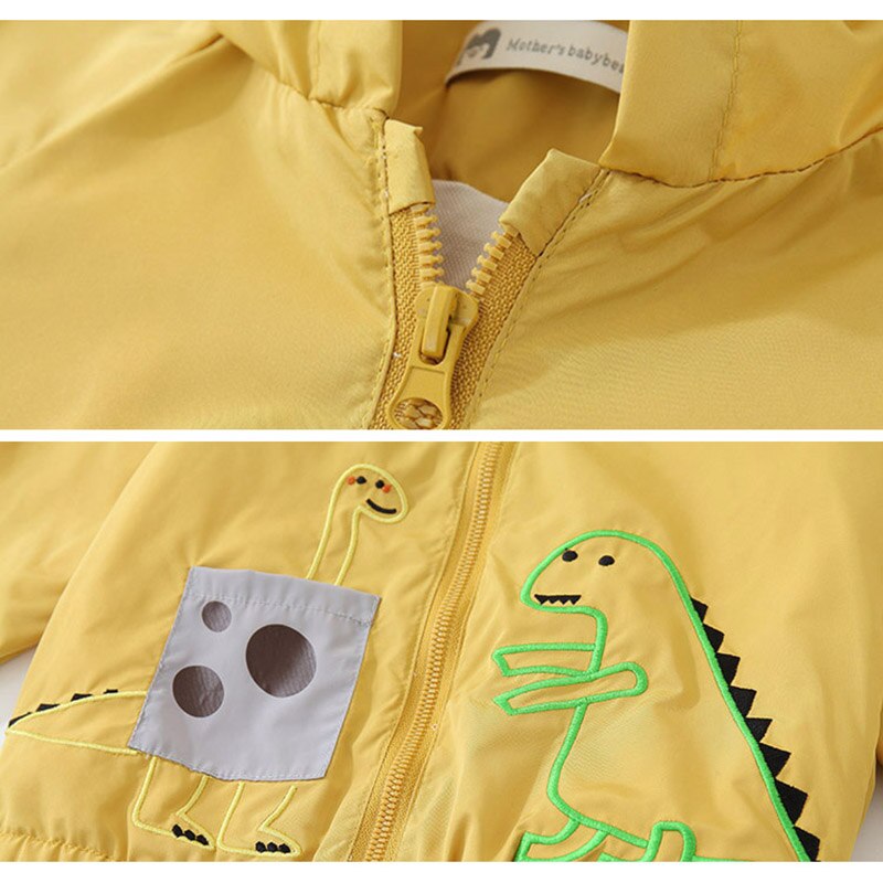 Kids Jas Hooded Kinderen Kleding Katoen Dinosaurus Korte Windjack Jongens Meisjes Jassen Lente Bovenkleding Geul Pak 2-8 Jaar