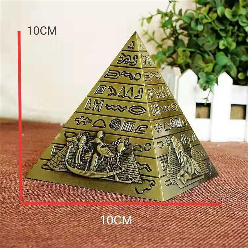 Egyptische piramide model legering ornamenten populaire woonaccessoires kantoor woonkamer decoratie miniatuur beeldje: Brons zonder klok