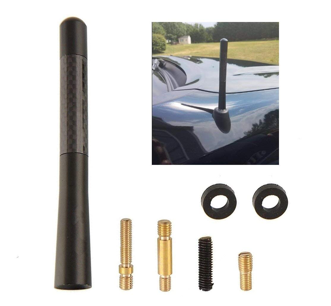 Carbon Radio Stubby Fiber Black Aluminum Alloy Screw Mast 4.7 inch Antenna for 1984 thru 2001 Jeep Cherokee XJ