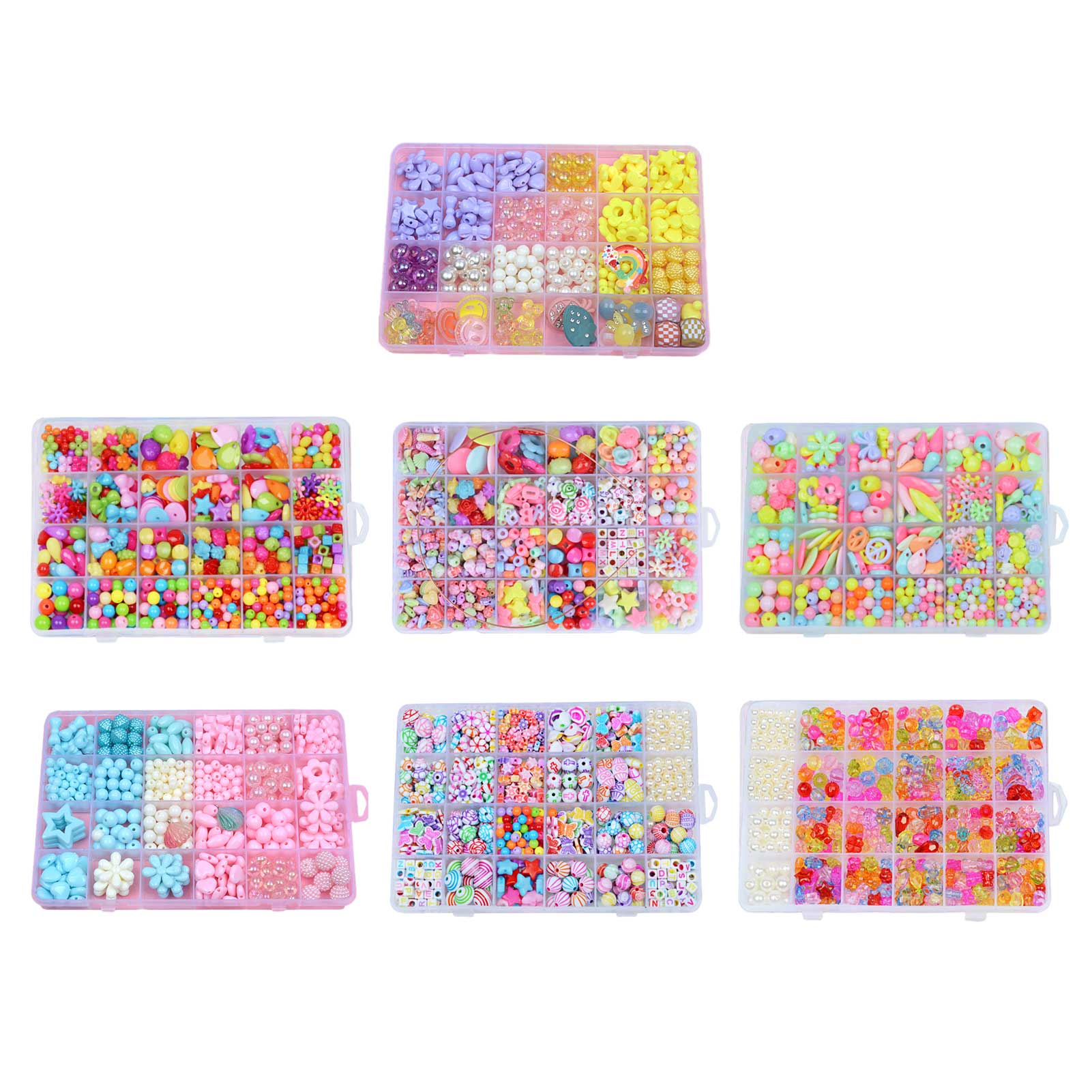 Kit for Make Bracelets Beads Toys for Children DIY 24 Grid Handmade Making Puzzles Beads for Girls Kit Girls Toys