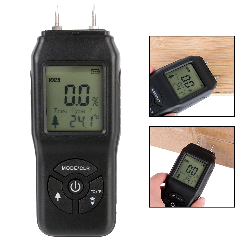 Timber Damp Detector Mini LCD Display Measuring tools Two Pins Hygrometer Wood Humidity Tester Digital Wood Moisture Meter