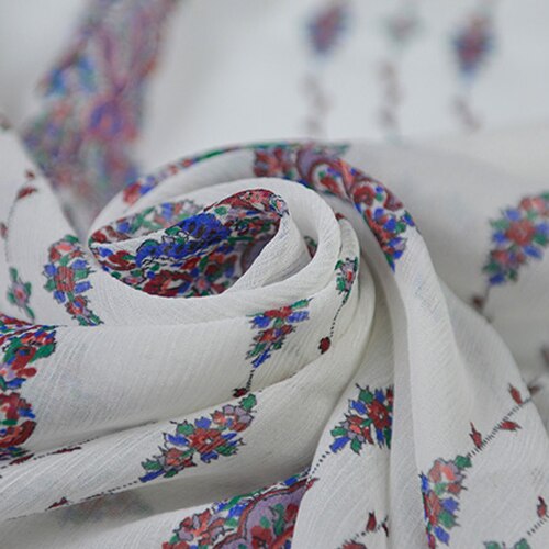 Ripple and floral print 100% silk crinkle georgette gauze silk fabric,SCG478