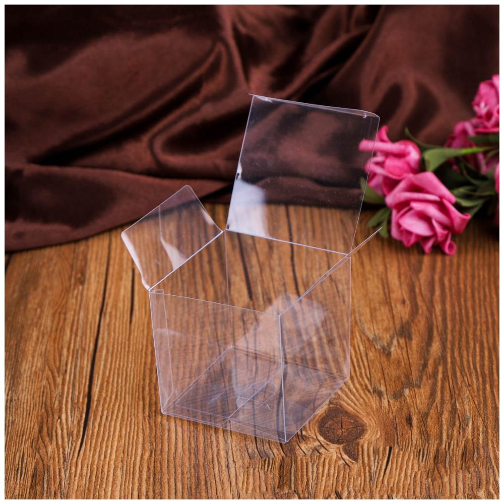 10 Uds. De cajas transparentes de PVC para regalar golosinas de boda para invitados cuadrados, caja de para Baby Shower, decoración para de cumpleaños y boda