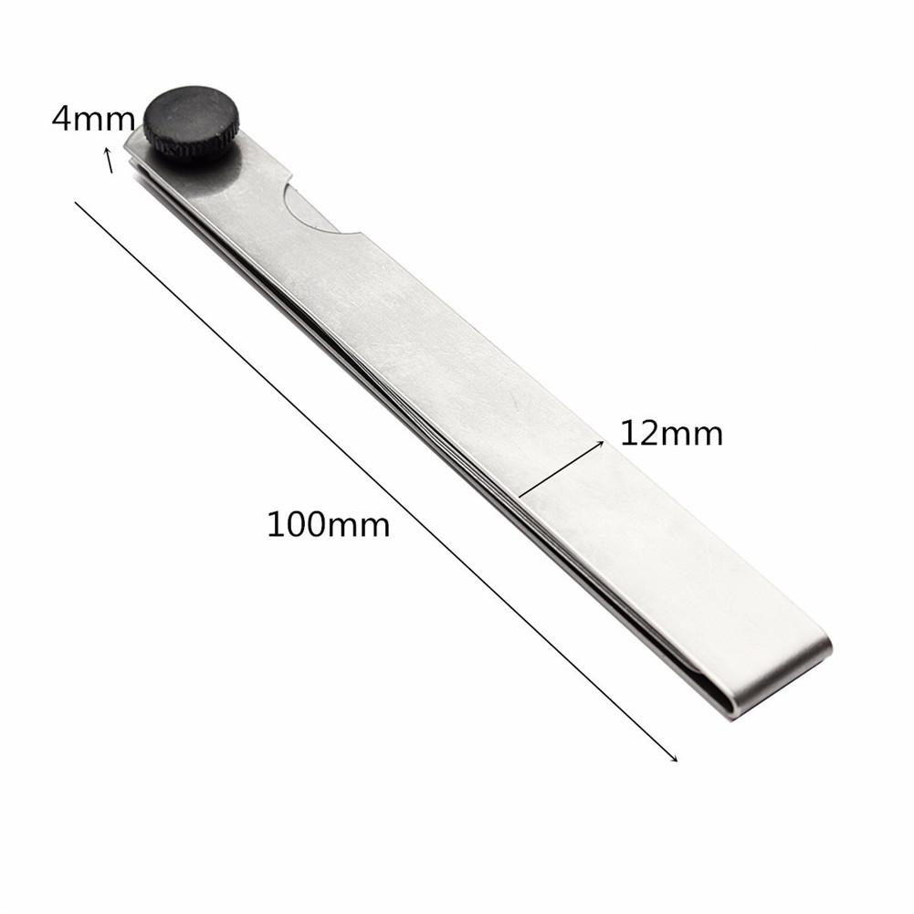 1 sæt metrisk følermåler 17/20 knive 0.02-1.00mm rustfrit stål foldbar tykkelse mellemrum fyldstof føler måler værktøjer