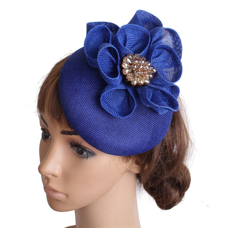 FS-gorros de boda para mujer, sombrero con pinza para el pelo, , nupcial, iglesia, Fedora, pastillero: Royalblue