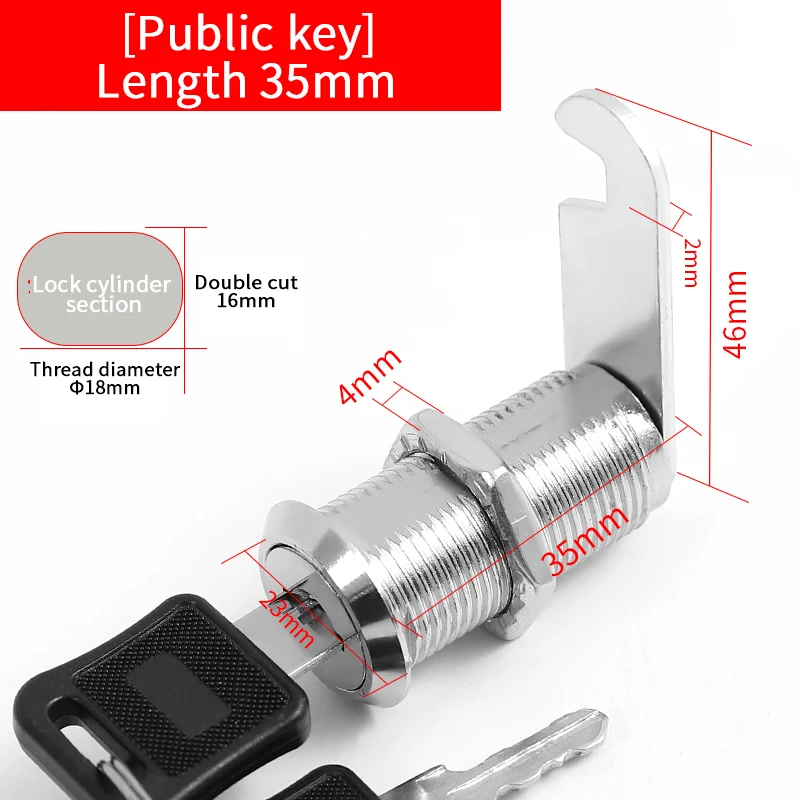 Juego de llaves rotativas de Metal, botón de bloqueo, cilindro de enclavamiento, armario, casillero de seguridad, 16mm, 20mm, 25mm, 30mm, 35mm, 5/100 juegos: M / Azul