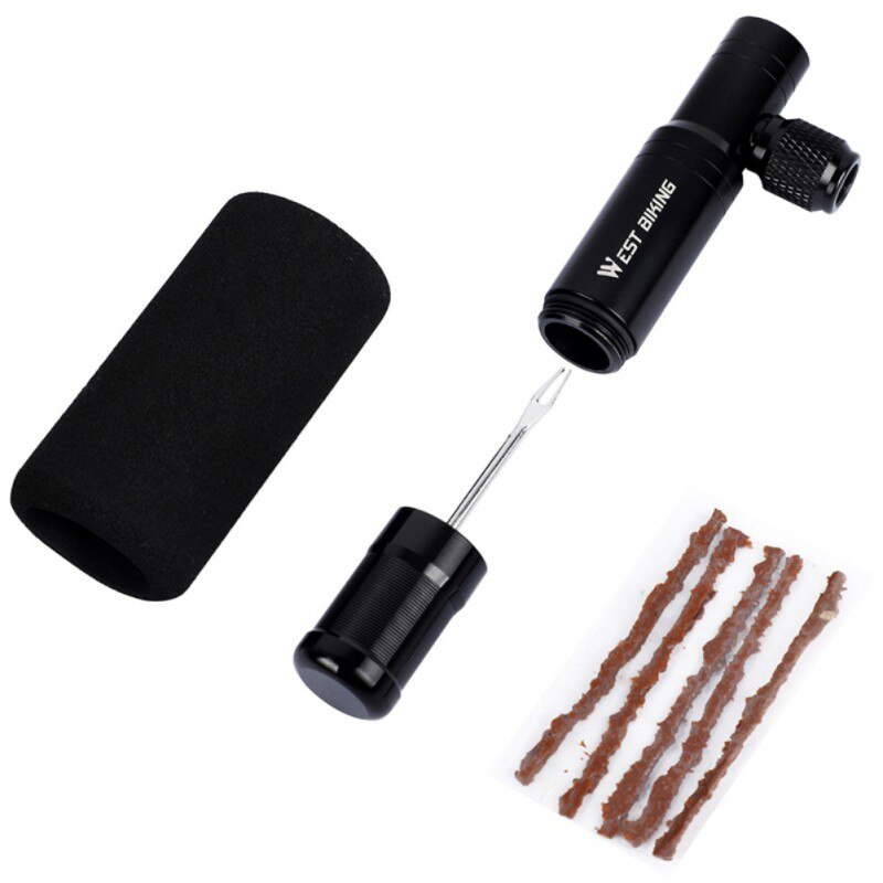 2 in 1 draagbare mini fietspomp  co2 inflator fiets tubeless presta & schrader ventiel mtb fiets luchtpomp bandenreparatiegereedschap: Default Title