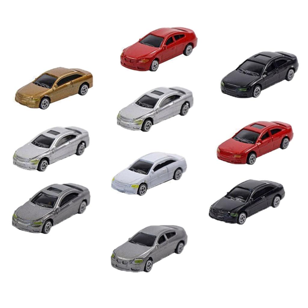 10Pieces HO Scale Model Vehicle Car 1:87 Architecture Model Train Scenery