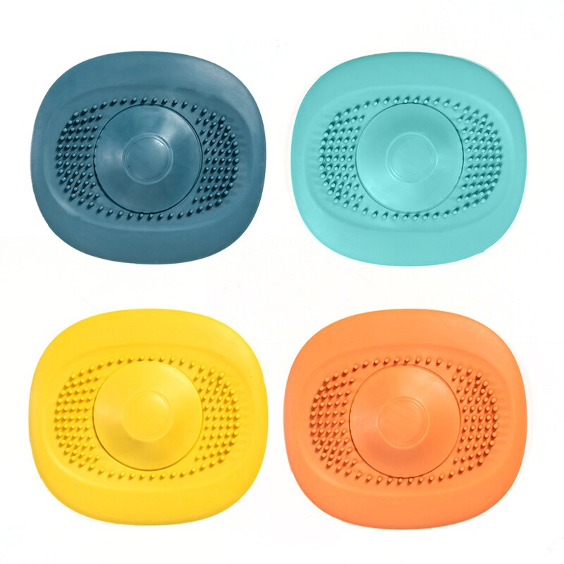 Bathroom Drain Cover Silicone Sink Filter Plug Hair Catcher Bath Stopper Plug Sink Shower Filter Kitchen Accessory: Four colors