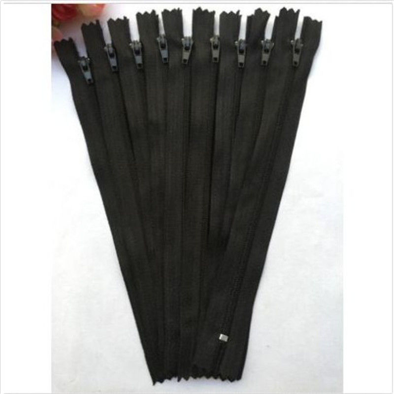 10pcs Plastic Nylon Zip Coil Sewing zippers Trousers Zippers 9 Inch 23 cm DIY Accessories for Sewing Clothing Practical: Black