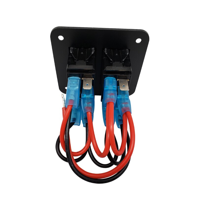 2 Gang Rocker Switch Panel 12-24V LED Waterproof Switch Panel Circuit Breaker for Car Marine Boat Camper Caravans Travel Trailer