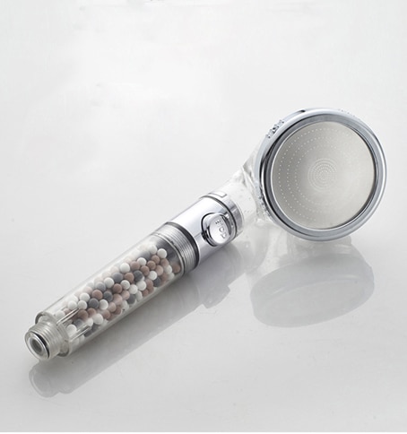 VEHHE 3 Modes Adjustable High Pressure Anion Filter Hand Shower Head On/Off One Button to stop Water Saving Shower Head: shower head