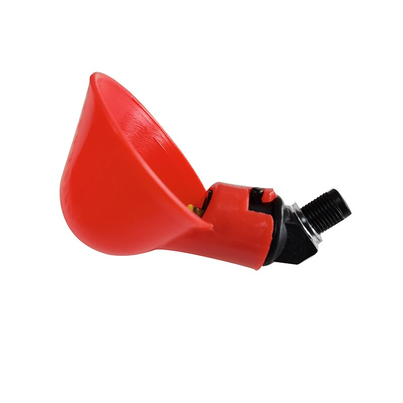 1 Pcs Red Automatic Quail Drinker Chicken Waterer Bowl With Yellow Nipple Farm Poultry Drinking Water System Farm suppli
