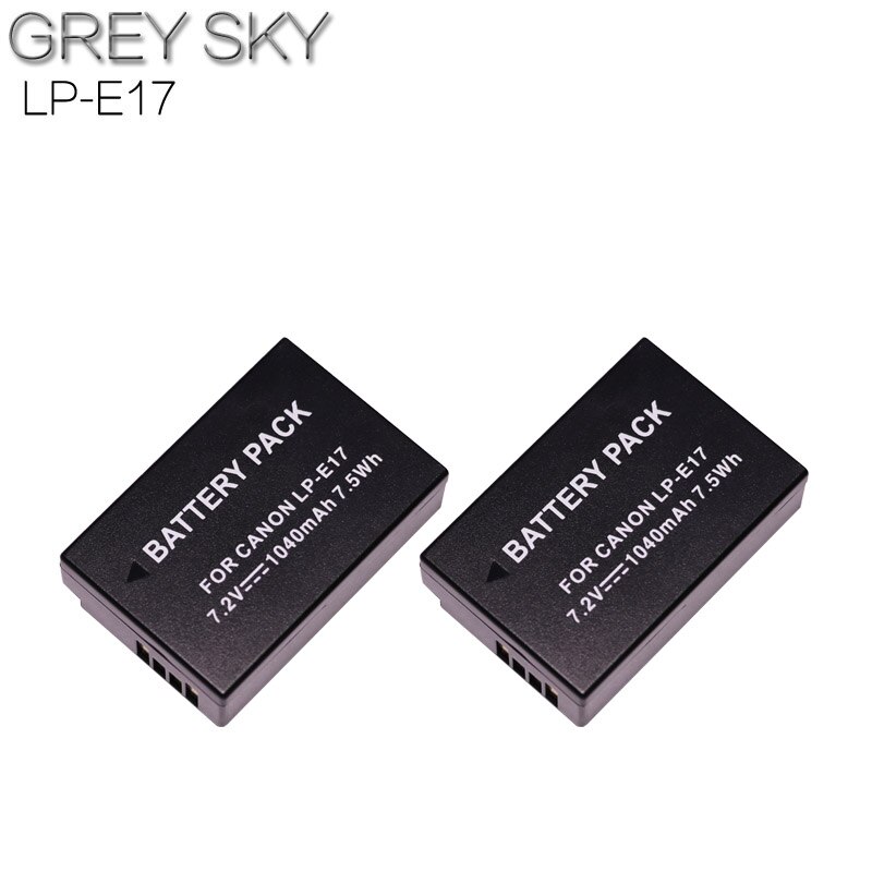 LP-E17 LP E17 LPE17 Rechargeable 1040mAh Lithium Batterie Pour Appareil Photo Numérique Canon EOS M5 M6 200D T6I T6S 750D 760D 77D X8I: 2battery