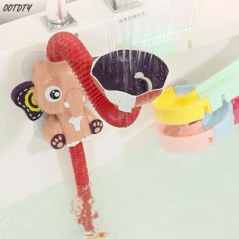 OOTDTY-grifo con de elefante para bebé, cabezal de ducha eléctrico, juguete de pulverización de agua para niños, juguetes de baño y natación