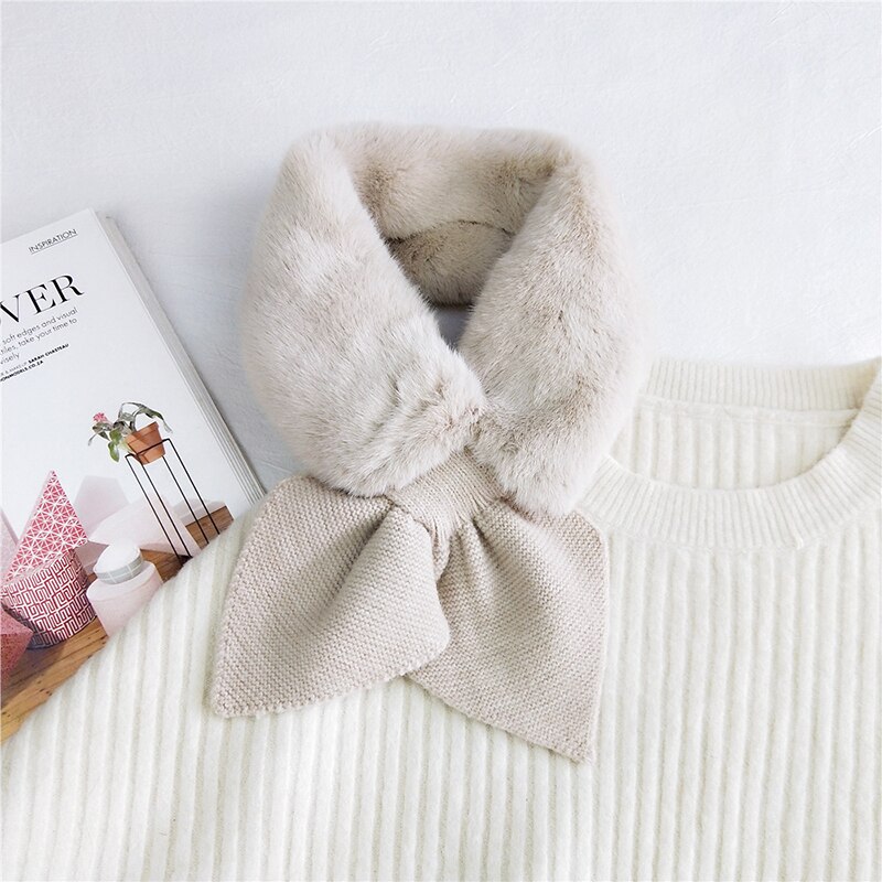 Moda Faux pluszowy szalik kobiety zima ciepły ,robienie na drutach szalik wełniany jednolity kolor kołnierz szyi cieplej brzoskwinia krzyż serce szaliki gorący: khaki