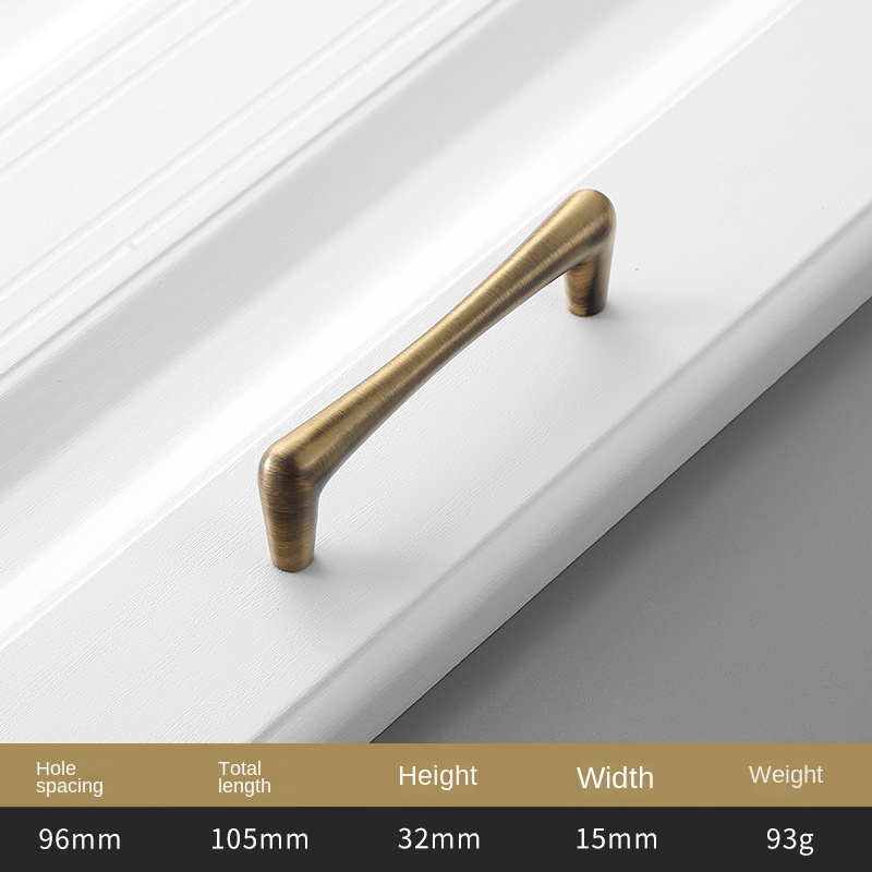 American pure copper solid furniture closet door brass single hole handle Chinese vintage cabinet drawer copper handle