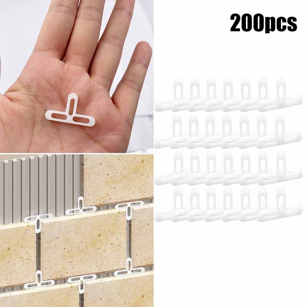 200pc 5mm T Brick Tile Spacers Brick Slips Grouting Plastic For Wall Floor Tiles And Brick Slips