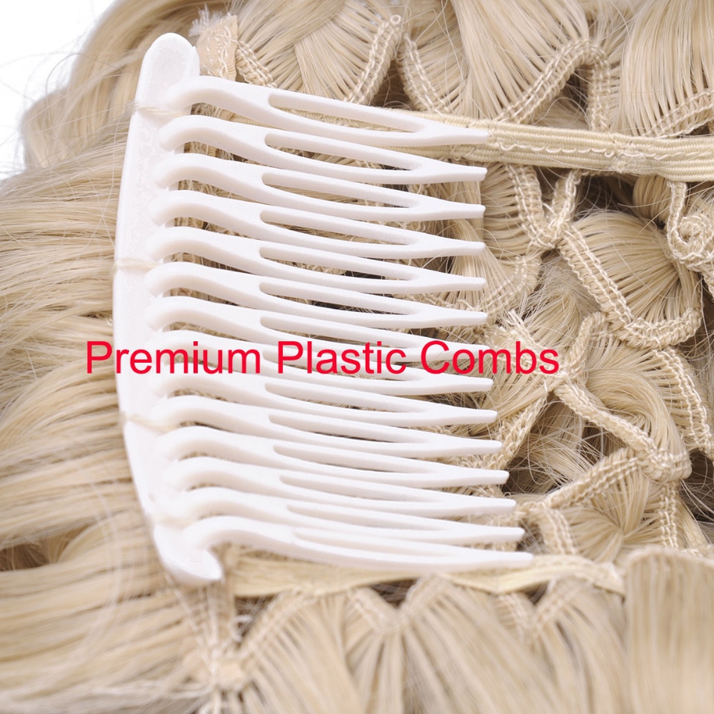 Delice – Chignon synthétique frisé avec peignes en plastique pour femmes, postiche à gros Chignon court blond, postiche à Clip