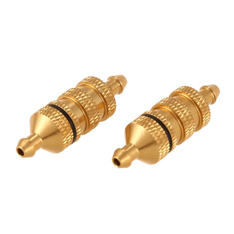 2 Stck Aluminium legierung 02156 Kraftstoff Filter Nitro Ersatzteile für 1/10 1/8 RC Modell Auto Goldene: Ursprünglich Titel